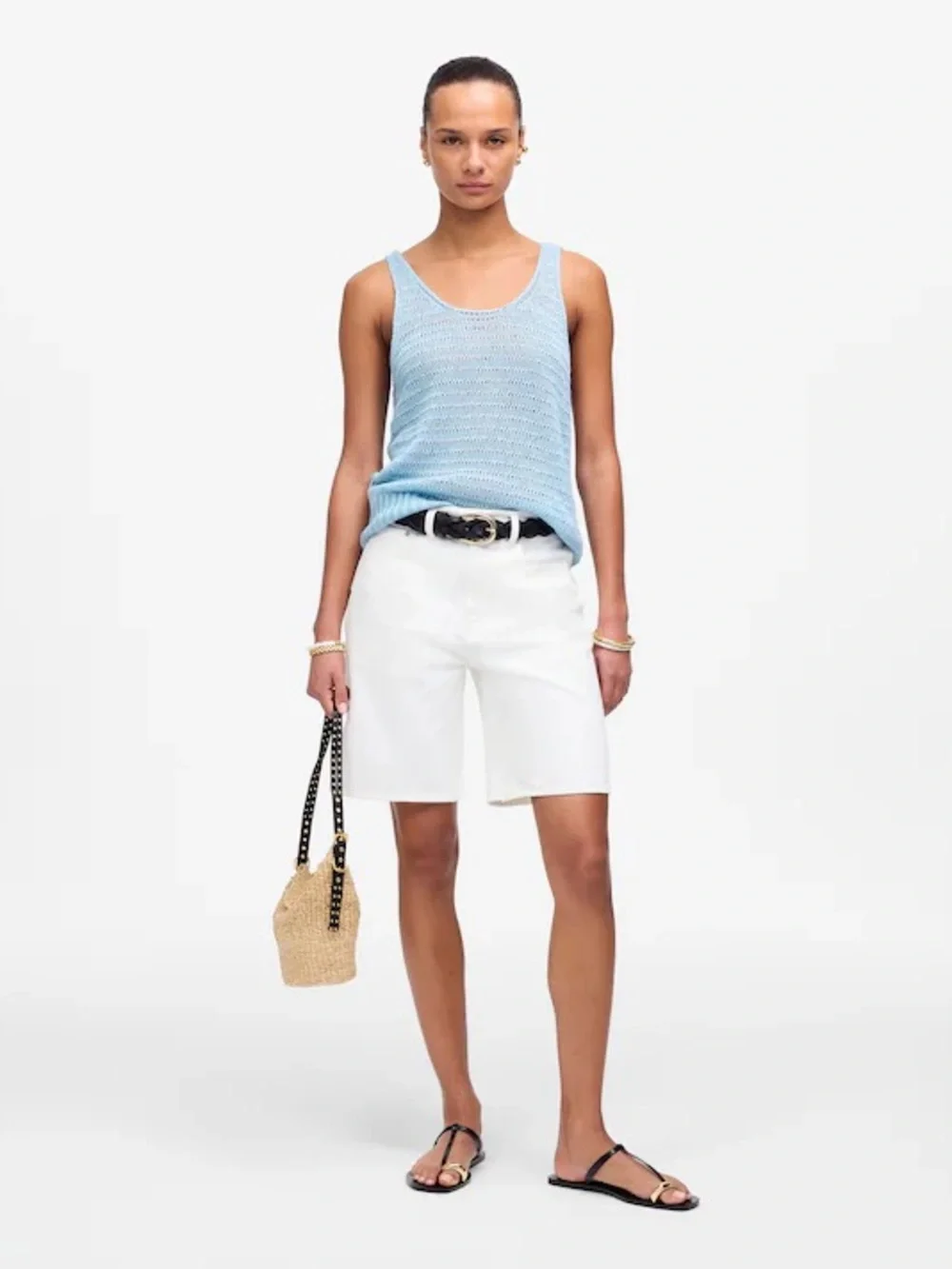 NEW Madewell 1997 Denim Bermuda Shorts White W33